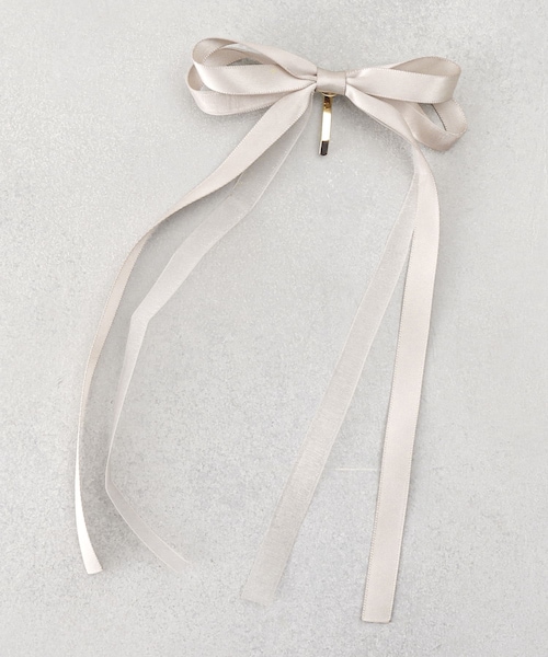 3coins（3coins）の「ロングリボンヘアフック（ヘアアクセサリー・レディース・アイボリー/ピンクベージュ/ブラック・0）」の3枚目の写真