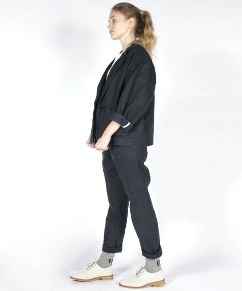 RNA-N(アールエヌエーエヌ)の「顔料コーティングラミースラックス(パンツ・レディース・オフホワイト/ブラック・S/M)」の5枚目の写真