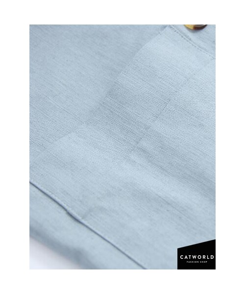 catworld（キャットワールド）の「肩飾雙釦翻領寬版風衣外套（ジャケット/アウター・レディース・淺藍/卡其・F）」の5枚目の写真
