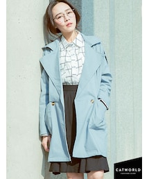 catworld | 肩飾雙釦翻領寬版風衣外套(ジャケット/アウター)