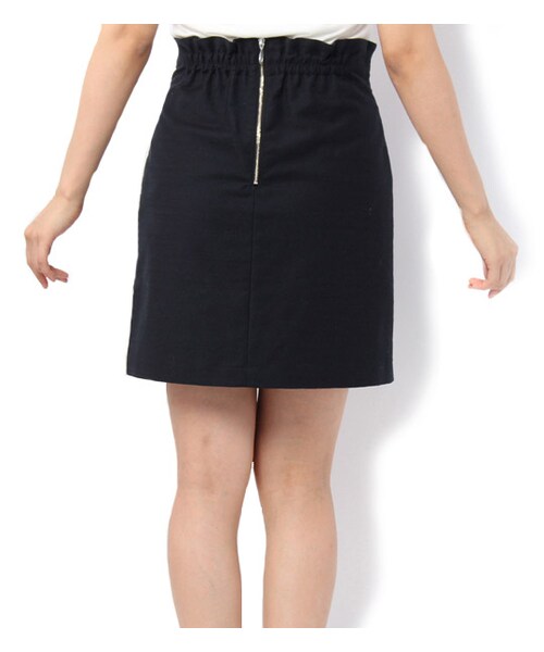 laboratory work（ラボラトリーワーク）の「ウエストスリット入り無地タイトミニスカート（その他・レディース・ホワイト/ブルー/ネイビー・M）」の4枚目の写真