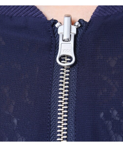 laboratory work（ラボラトリーワーク）の「総レースジップアップブルゾン（ジャケット/アウター・レディース・オフホワイト/ネイビー・M）」の10枚目の写真