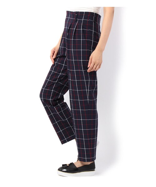 laboratory work（ラボラトリーワーク）の「格子チェック柄センタープレスパンツ（その他・レディース・ホワイト系/ネイビー系・S/M）」の4枚目の写真