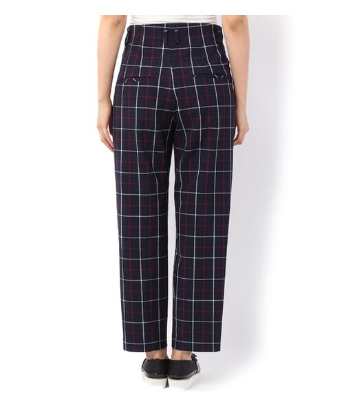 laboratory work（ラボラトリーワーク）の「格子チェック柄センタープレスパンツ（その他・レディース・ホワイト系/ネイビー系・S/M）」の3枚目の写真