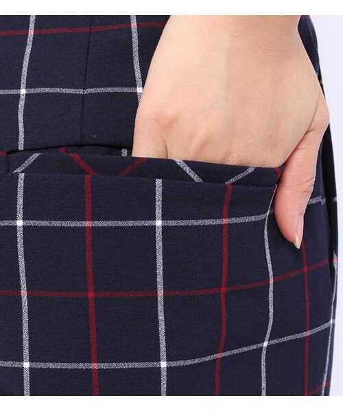 laboratory work（ラボラトリーワーク）の「格子チェック柄センタープレスパンツ（その他・レディース・ホワイト系/ネイビー系・S/M）」の9枚目の写真