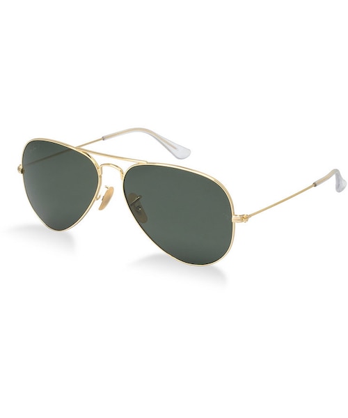 Ray-Ban(レイバン)の「Ray-Ban Sunglasses, RB3025KP AVIATOR SOLID GOLD(サングラス・メンズ・GOLD/GREEN POLAR)」の1枚目の写真