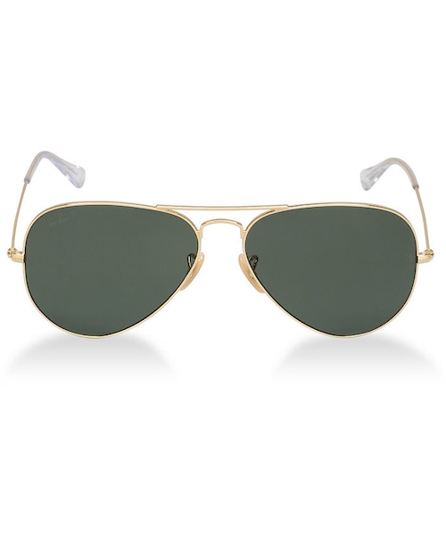 Ray-Ban(レイバン)の「Ray-Ban Sunglasses, RB3025KP AVIATOR SOLID GOLD(サングラス・メンズ・GOLD/GREEN POLAR)」の2枚目の写真