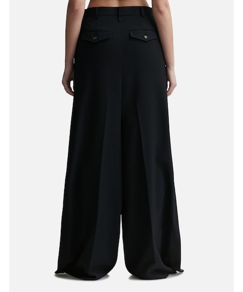 Blue Side Folded Wide Pants