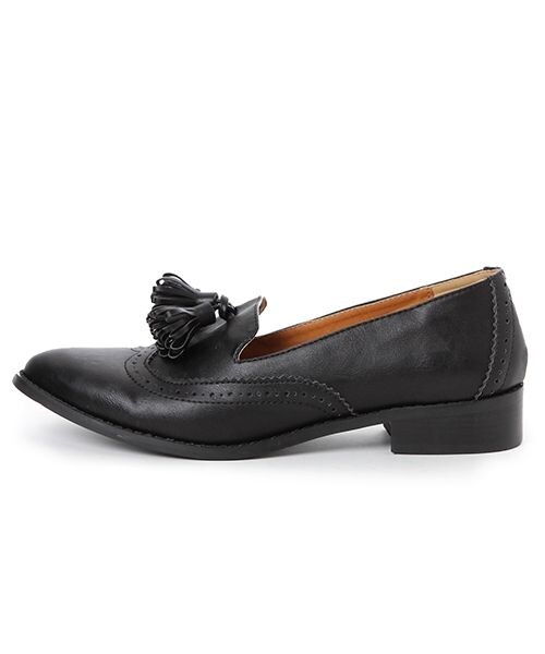 JEANASIS（ジーナシス）の「【先行予約】タッセルスリッポン（シューズ・レディース・ブラック/ターコイズブルー・M(23～23.5cm）/L（24～24.5cm））」の4枚目の写真