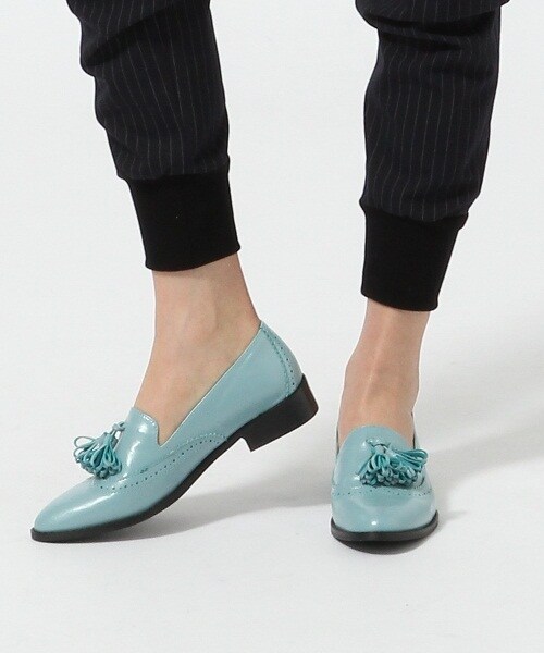 JEANASIS（ジーナシス）の「【先行予約】タッセルスリッポン（シューズ・レディース・ブラック/ターコイズブルー・M(23～23.5cm）/L（24～24.5cm））」の2枚目の写真