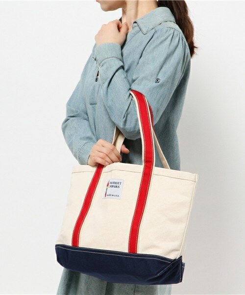 FREDY&GLOSTER（フレディアンドグロスター）の「【CHANTO掲載】PARROTT CANVAS 別注サイズTOTE BAG（トートバッグ・レディース・グレー/ネイビー/グリーン系カモフラージュ/トリコロール・FREE）」の11枚目の写真