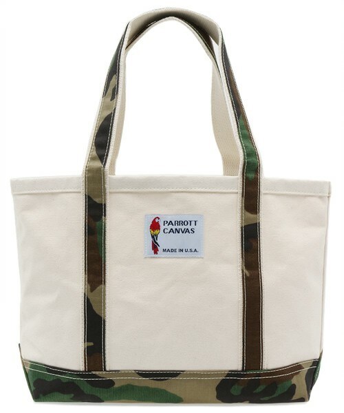FREDY&GLOSTER（フレディアンドグロスター）の「【CHANTO掲載】PARROTT CANVAS 別注サイズTOTE BAG（トートバッグ・レディース・グレー/ネイビー/グリーン系カモフラージュ/トリコロール・FREE）」の4枚目の写真