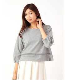 earth music&ecology | ポンチレース切替プルオーバー(トップス)