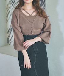 mysty woman（ミスティウーマン）の「透かし編みツインニットSET（トップス）」