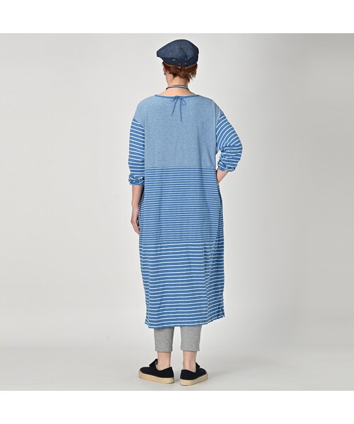 45R クレイジー縞天竺のドレス☆試着のみ