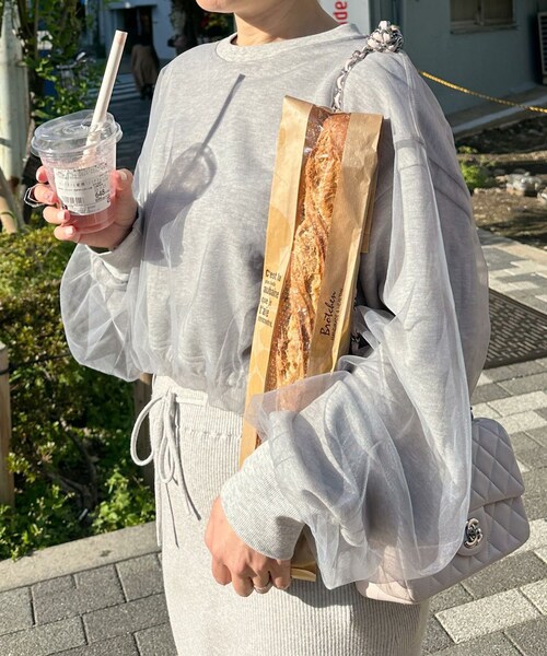 w closet(ダブルクローゼット)の「【Alley】チュールドッキングプルオーバー(その他・レディース・アイボリー/イエロー/グレー・FREE)」の3枚目の写真