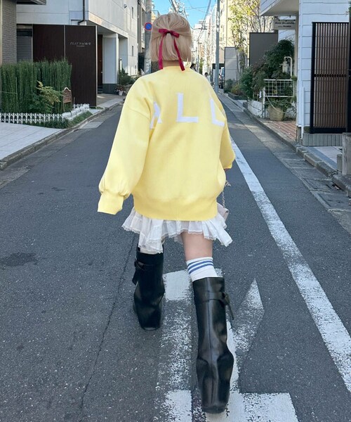 w closet（ダブルクローゼット）の「★先行予約★【Alley】ロゴジャガードプルオーバー【1月下旬入荷】（その他・レディース・イエロー/グレー・FREE）」の10枚目の写真