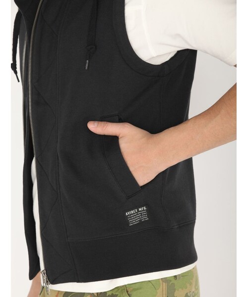 AVIREX（アヴィレックス）の「avirex/アヴィレックス/メンズ/HOODED MILITARY VEST/フーデッド ミリタリー ベスト（トップス・メンズ・BLACK/GREY/CAMO・M/L/XL）」の5枚目の写真