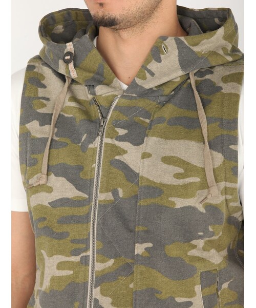 AVIREX（アヴィレックス）の「avirex/アヴィレックス/メンズ/HOODED MILITARY VEST/フーデッド ミリタリー ベスト（トップス・メンズ・BLACK/GREY/CAMO・M/L/XL）」の22枚目の写真