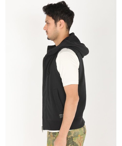 AVIREX（アヴィレックス）の「avirex/アヴィレックス/メンズ/HOODED MILITARY VEST/フーデッド ミリタリー ベスト（トップス・メンズ・BLACK/GREY/CAMO・M/L/XL）」の2枚目の写真