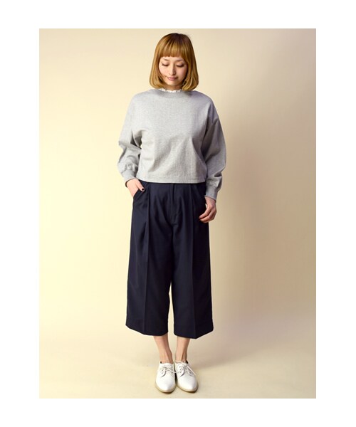 w closet（ダブルクローゼット）の「天竺ショート丈プルオーバー（トップス・レディース・オフホワイト/グレー/ネイビー・FREE）」の10枚目の写真