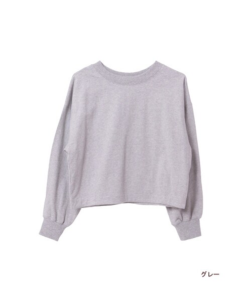 w closet（ダブルクローゼット）の「天竺ショート丈プルオーバー（トップス・レディース・オフホワイト/グレー/ネイビー・FREE）」の3枚目の写真