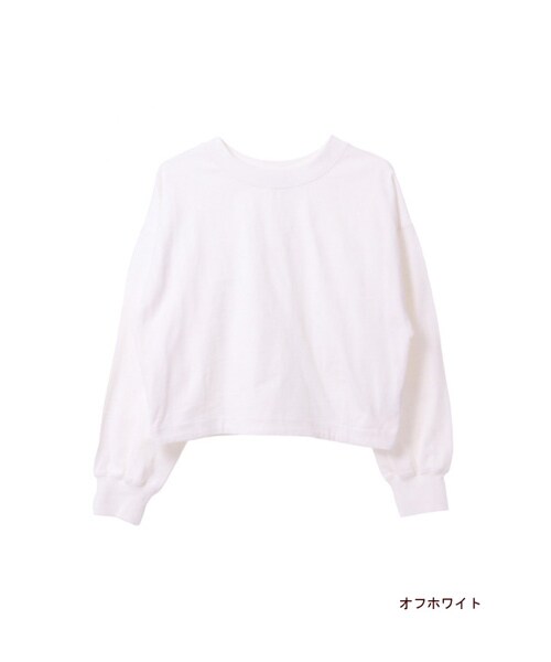 w closet（ダブルクローゼット）の「天竺ショート丈プルオーバー（トップス・レディース・オフホワイト/グレー/ネイビー・FREE）」の2枚目の写真