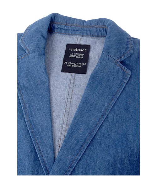 w closet（ダブルクローゼット）の「デニムシングルチェスターコート（トップス・レディース・ブルー/ワンウォッシュ・FREE）」の6枚目の写真