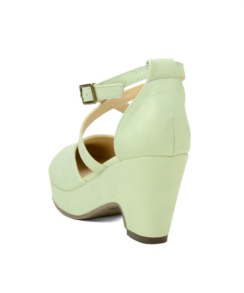 MAJESTIC LEGON（マジェスティックレゴン）の「クロスベルトパンプス（シューズ・レディース・L/グリーン/アイボリー/ブラック・M/L）」の5枚目の写真