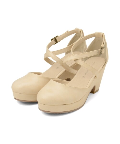 MAJESTIC LEGON（マジェスティックレゴン）の「クロスベルトパンプス（シューズ・レディース・L/グリーン/アイボリー/ブラック・M/L）」の8枚目の写真