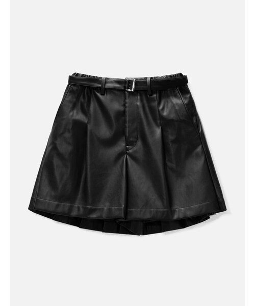 【新品同様】sacai サカイ フェイクレザー プリーツショーツ サイズ2 新品同様】sacai サカイ フェイクレザー プリーツショーツ サイズ2