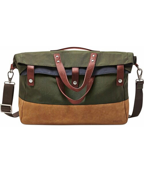 FOSSIL（フォッシル）の「Fossil Gordon Foldover Tote Bag（その他ベビー用品・メンズ・Olive/Navy）」の8枚目の写真