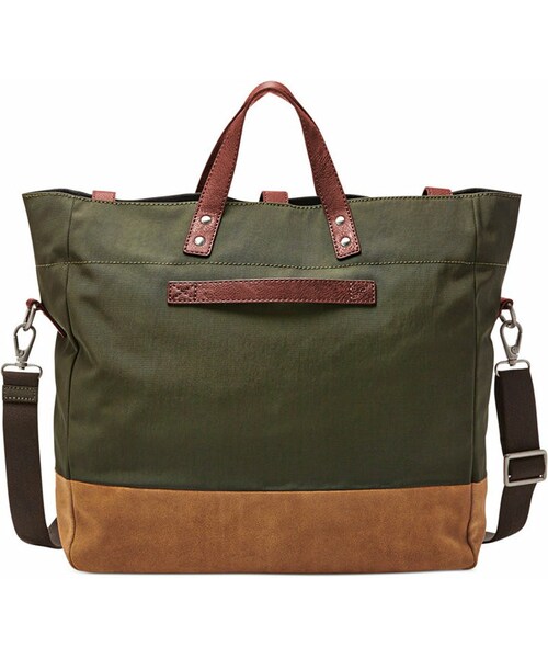 FOSSIL（フォッシル）の「Fossil Gordon Foldover Tote Bag（その他ベビー用品・メンズ・Olive/Navy）」の5枚目の写真