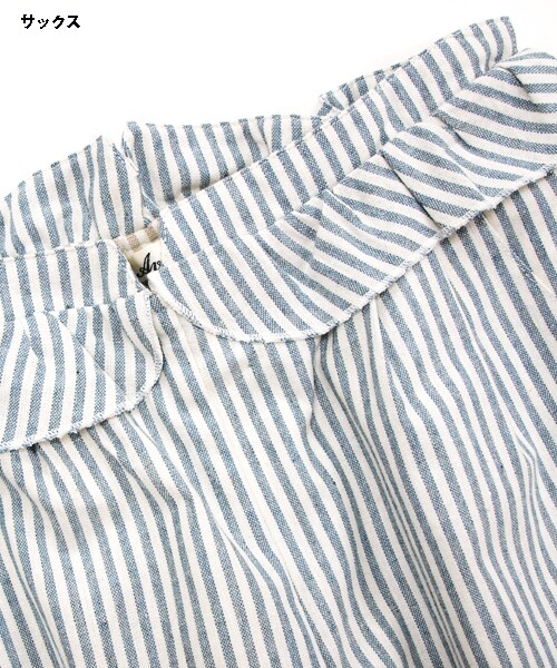 paravion（パラビオン）の「ストライプフリルパンツ（パンツ・レディース・ブラック/ベージュ/サックス・ワンサイズ）」の4枚目の写真