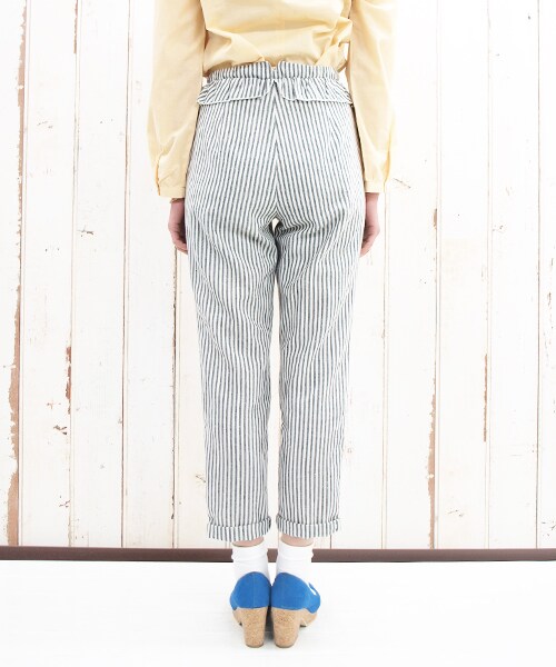 paravion（パラビオン）の「ストライプフリルパンツ（パンツ・レディース・ブラック/ベージュ/サックス・ワンサイズ）」の10枚目の写真