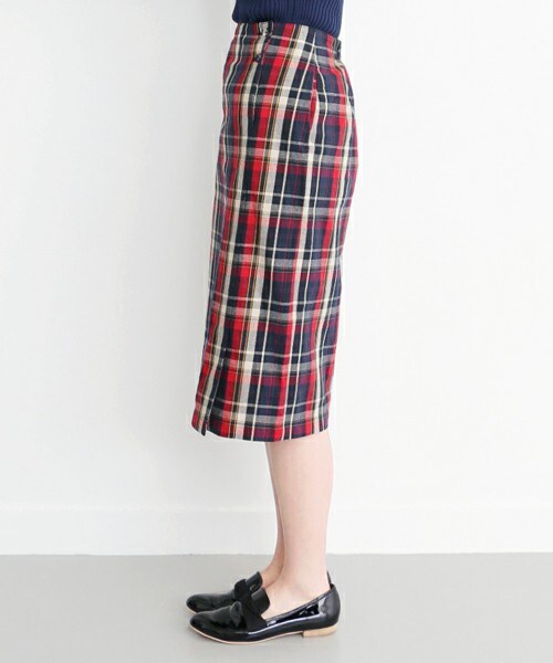 KBF（ケイビーエフ）の「圍裹式格紋裙（スカート・レディース・綠色/紅色・one）」の6枚目の写真