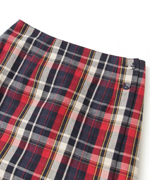 KBF（ケイビーエフ）の「圍裹式格紋裙（スカート・レディース・綠色/紅色・one）」の8枚目の写真
