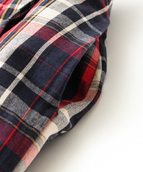 KBF（ケイビーエフ）の「圍裹式格紋裙（スカート・レディース・綠色/紅色・one）」の10枚目の写真