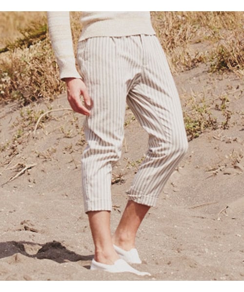 KATHARINE HAMNETT LONDON (キャサリンハムネットロンドン)の「CROPPED JACQUARD(パンツ・メンズ・ブラック/ネイビー/ホワイト・S/M/L/XL)」の1枚目の写真