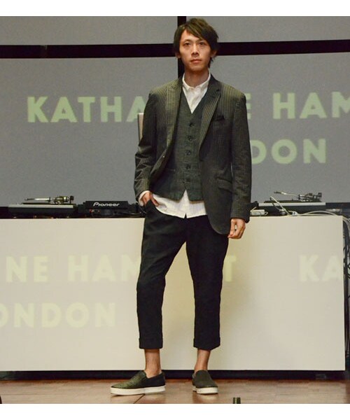 KATHARINE HAMNETT LONDON (キャサリンハムネットロンドン)の「CROPPED JACQUARD(パンツ・メンズ・ブラック/ネイビー/ホワイト・S/M/L/XL)」の20枚目の写真