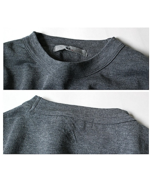 45R】45rpm 綿100% ギマニット Aラインニットワンピース グレー 45R