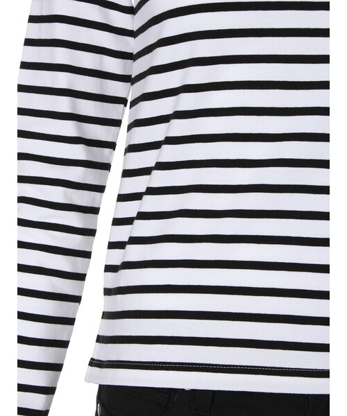 EMODA(エモダ)の「BOXボートネックロングTシャツ(トップス・レディース・ホワイト/ブラック/ライトミックス・S/M)」の10枚目の写真