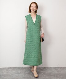 SLOBE IENA（スローブイエナ）の「《予約》ツイードVネックジャンスカ