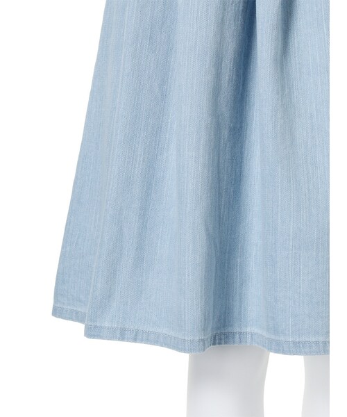MURUA（ムルーア）の「【CASUAL】ウエストシャーリングデニムミディSK（スカート・レディース・ブルー/アイスブルー・1/2）」の10枚目の写真