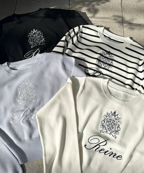 【紗栄子さん着用モデル】ニナリッチ 刺繍ロゴ ニットセーター 定価13万円 ニナリッチ 刺繍 ロゴニットセーター トップス プル 紗栄子さん