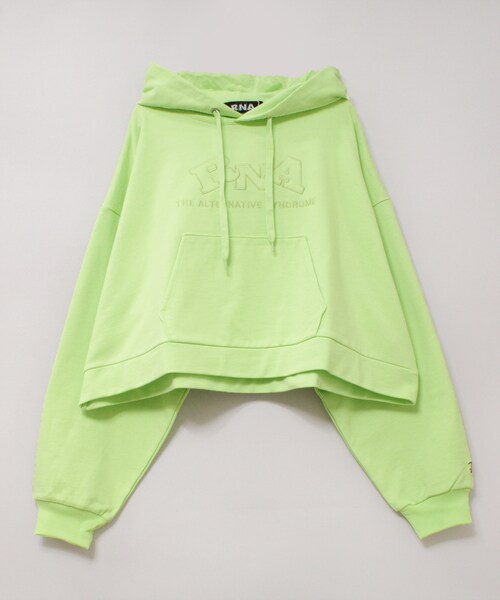 RNA（アールエヌエー）の「M2198 ショートフーディー（トップス・レディース・ホワイト/ライムグリーン/ブラック）」の2枚目の写真