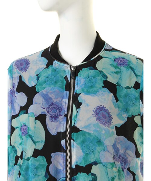 MURUA（ムルーア）の「RIBコンビシフォンBZ（ジャケット/アウター・レディース・オフホワイト/ブラック/ミントグリーン/アイスブルー/ミックス・2/1）」の10枚目の写真