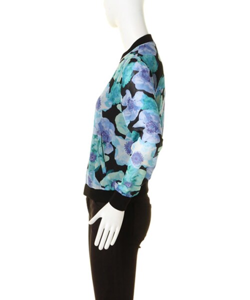 MURUA（ムルーア）の「RIBコンビシフォンBZ（ジャケット/アウター・レディース・オフホワイト/ブラック/ミントグリーン/アイスブルー/ミックス・2/1）」の9枚目の写真