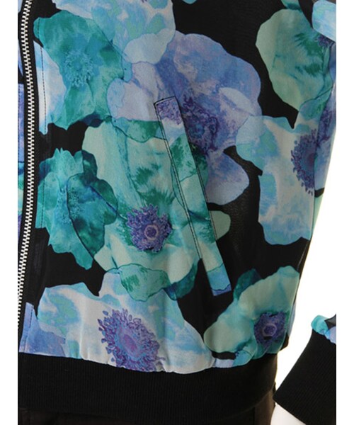 MURUA（ムルーア）の「RIBコンビシフォンBZ（ジャケット/アウター・レディース・オフホワイト/ブラック/ミントグリーン/アイスブルー/ミックス・2/1）」の11枚目の写真