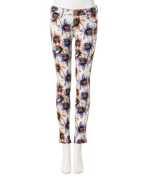 MURUA（ムルーア）の「【CASUAL】パッションフラワーパギンス（パンツ・レディース・ホワイト/ライム/ミックス・0/1/2）」の3枚目の写真